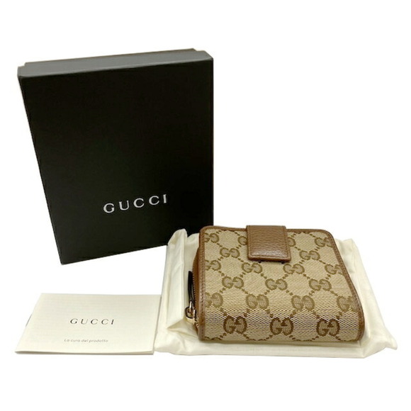 GUCCI Gucci Bifold Wallet GG Canvas Brown 346056 Outlet Women's Men's - Picture 15 of 15